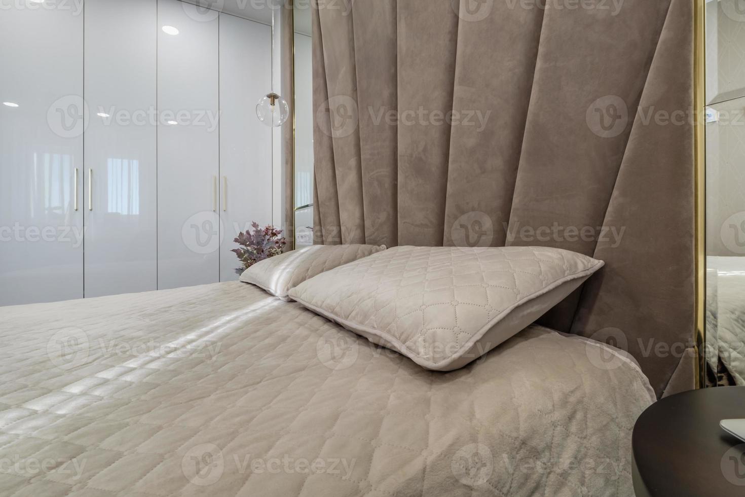 interior of the modern luxure bedroom in studio apartments photo