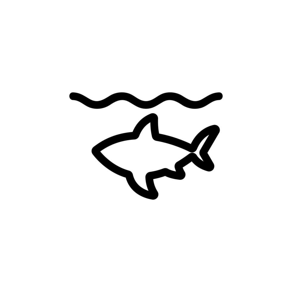 Shark icon vector. Isolated contour symbol illustration vector