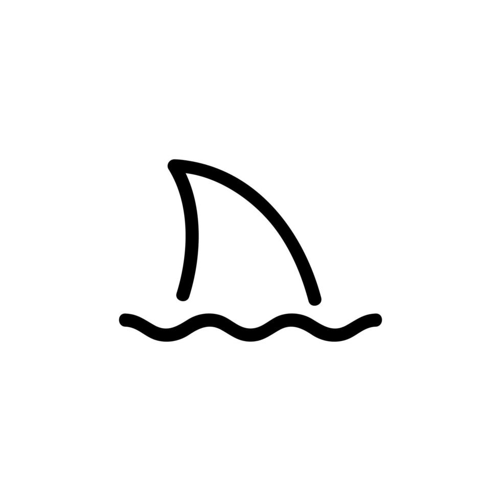 Shark icon vector. Isolated contour symbol illustration vector