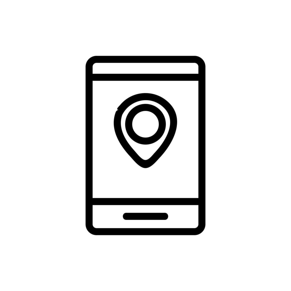 Navigator phone icon vector outline illustration