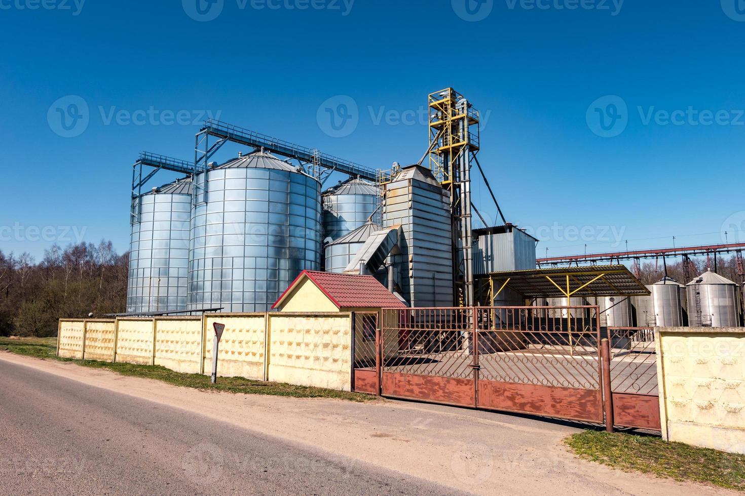 agro-processing plant for processing and silos for drying cleaning and storage of agricultural products, flour, cereals and grain photo