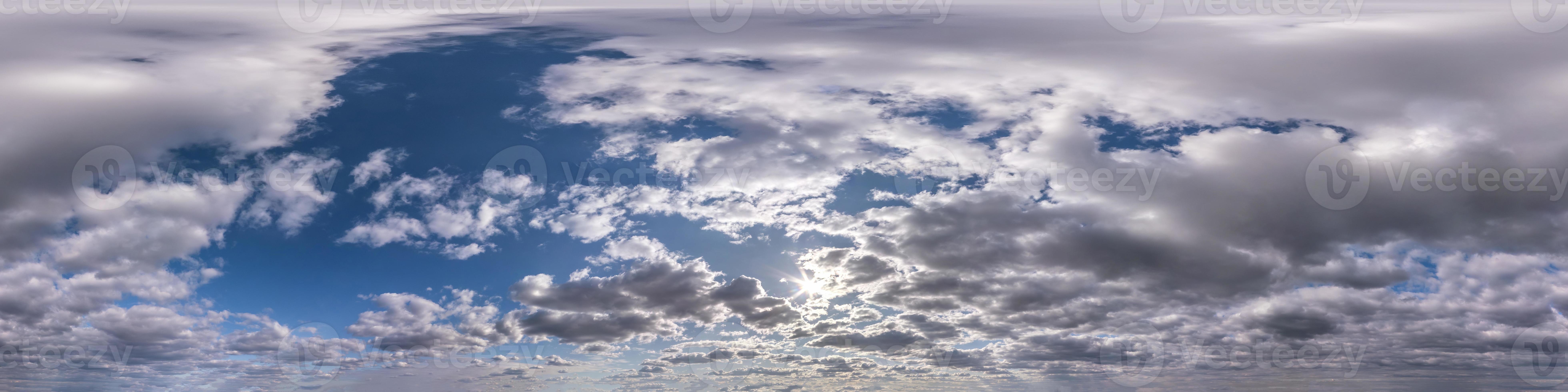 blue sky with beautiful clouds. Seamless hdri panorama 360 degrees