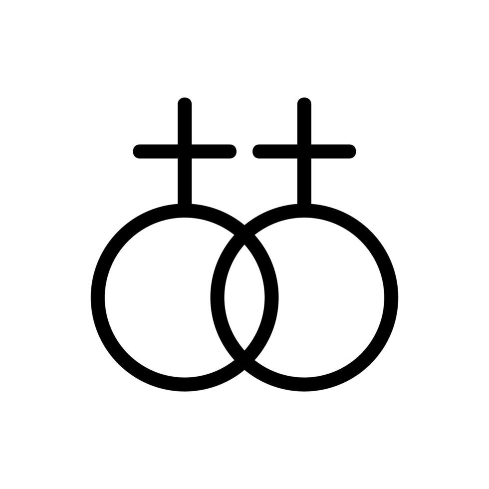 vector de icono de matrimonio del mismo sexo. ilustración de símbolo de contorno aislado