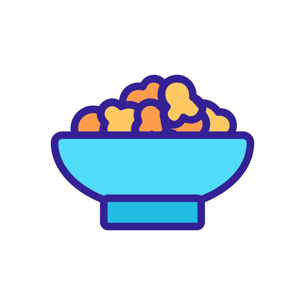 bowl of popcorn icon vector outline illustration