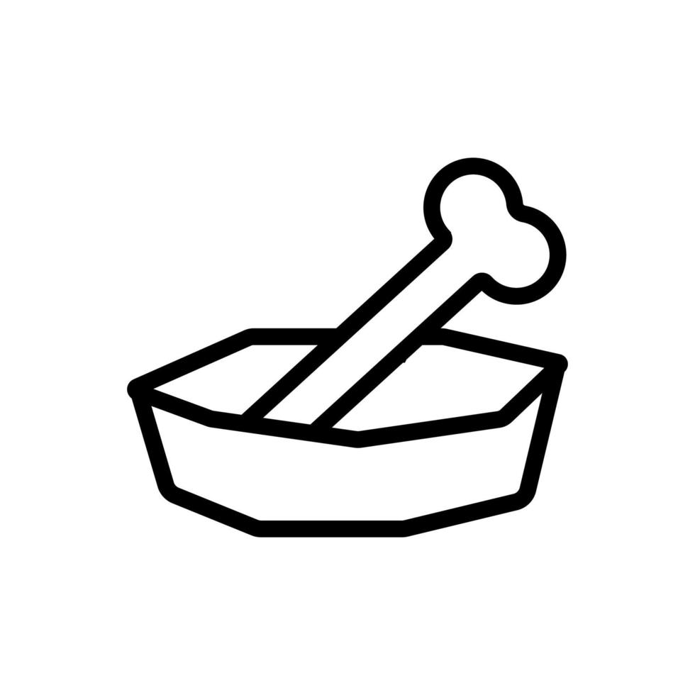 Bone bowl icon vector. Isolated contour symbol illustration vector