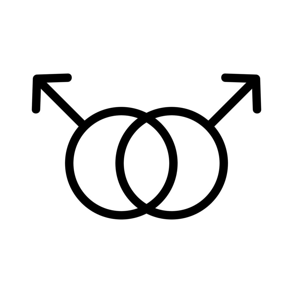 same sex marriage icon vector. Isolated contour symbol illustration vector