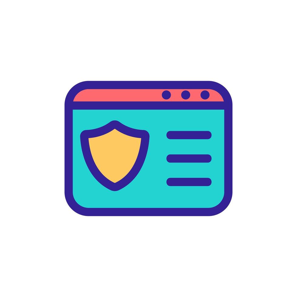 insurance card icon vector. Isolated contour symbol illustration vector