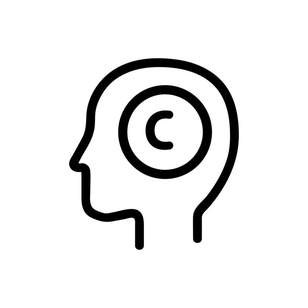 intellectual property icon vector. Isolated contour symbol illustration vector