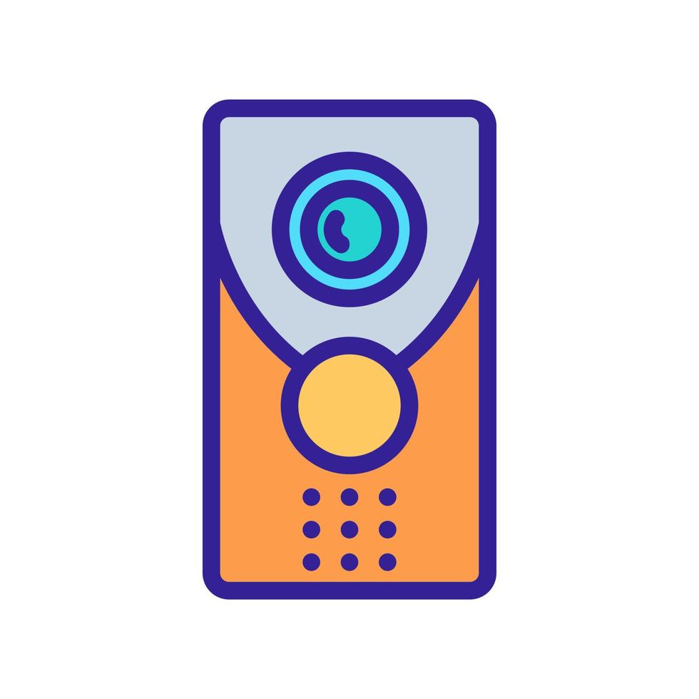 intercom device with camera icon vector outline illustration