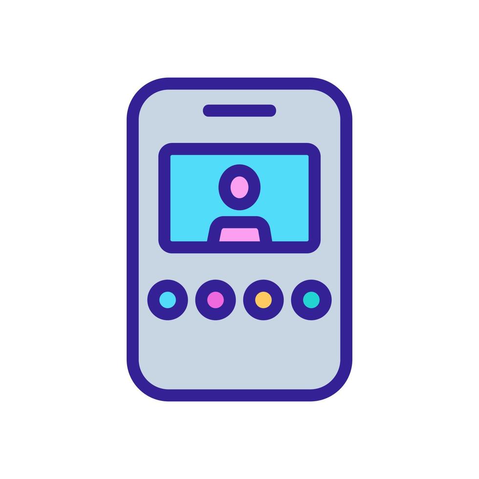 intercom gadget with screen icon vector outline illustration