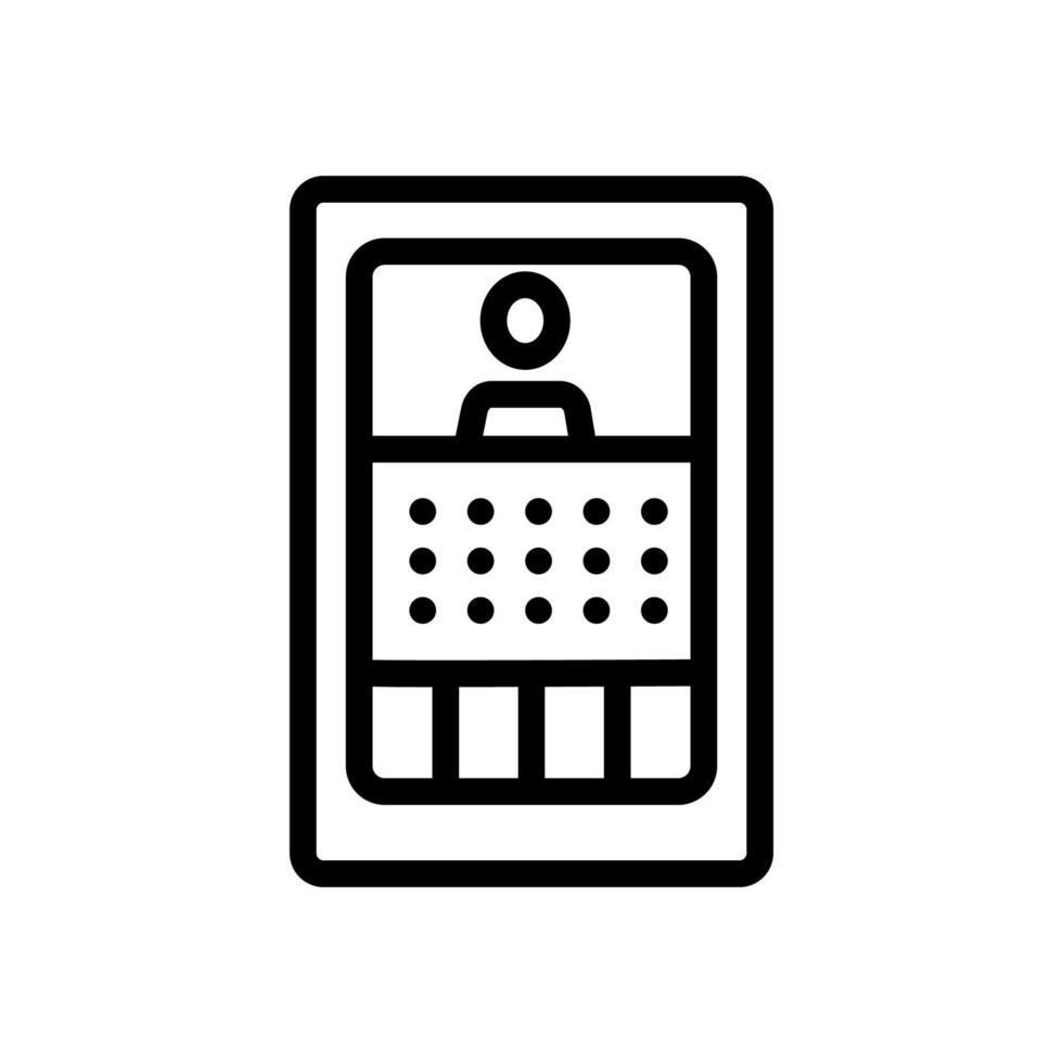 intercom with display icon vector outline illustration