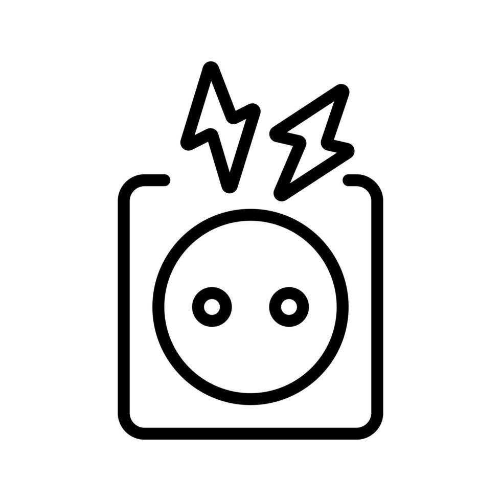 breakdown in electrical outlet icon vector outline illustration