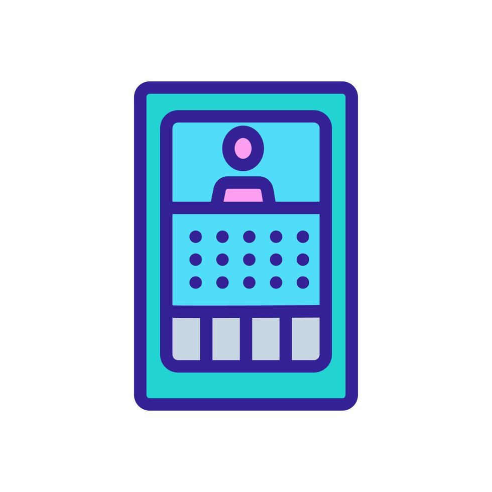 intercom with display icon vector outline illustration