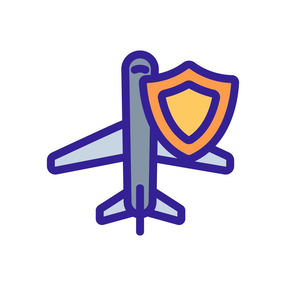 Protect the aircraft icon vector. Isolated contour symbol illustration vector