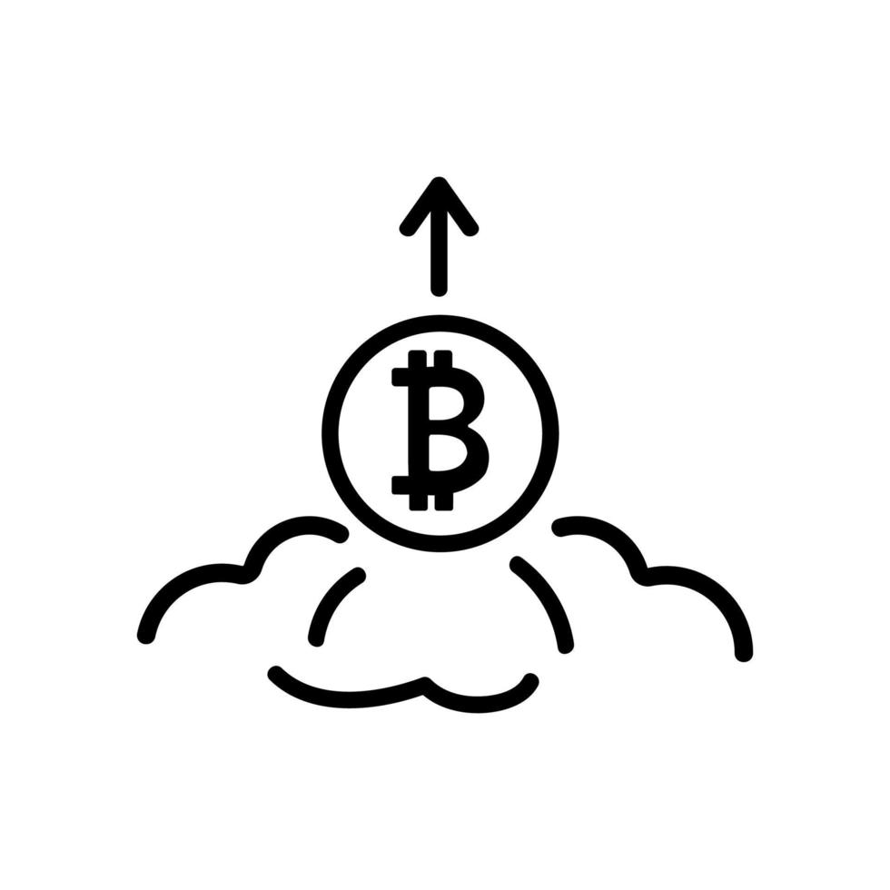 The rise of bitcoin icon vector. Isolated contour symbol illustration vector