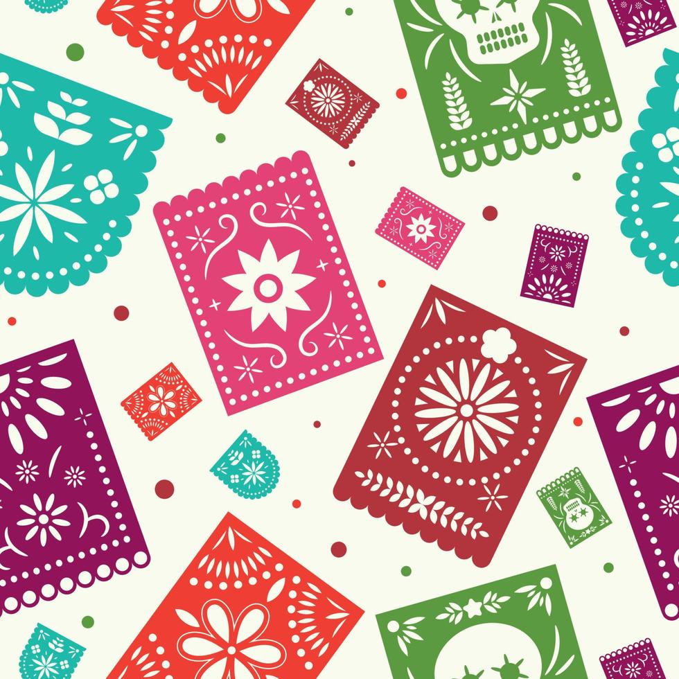 papel picado de patrones sin fisuras vector