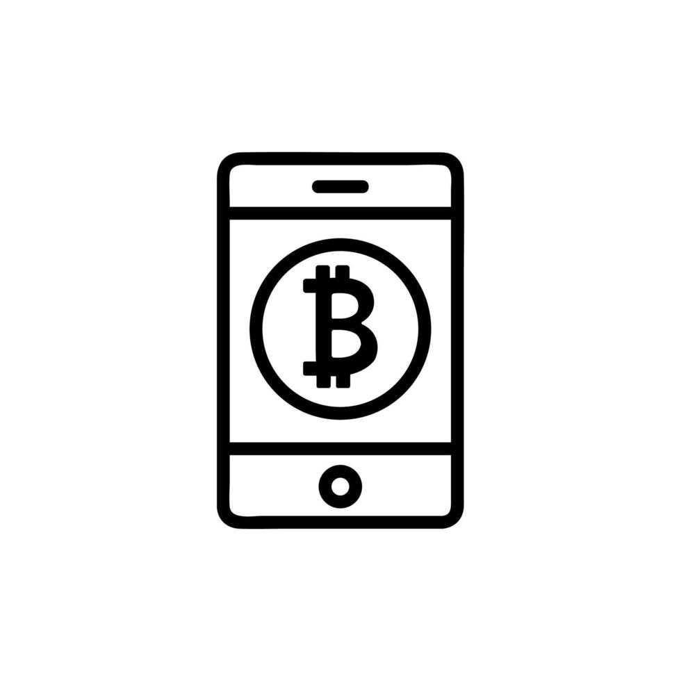 Bitcoin app is an icon vector. Isolated contour symbol illustration vector