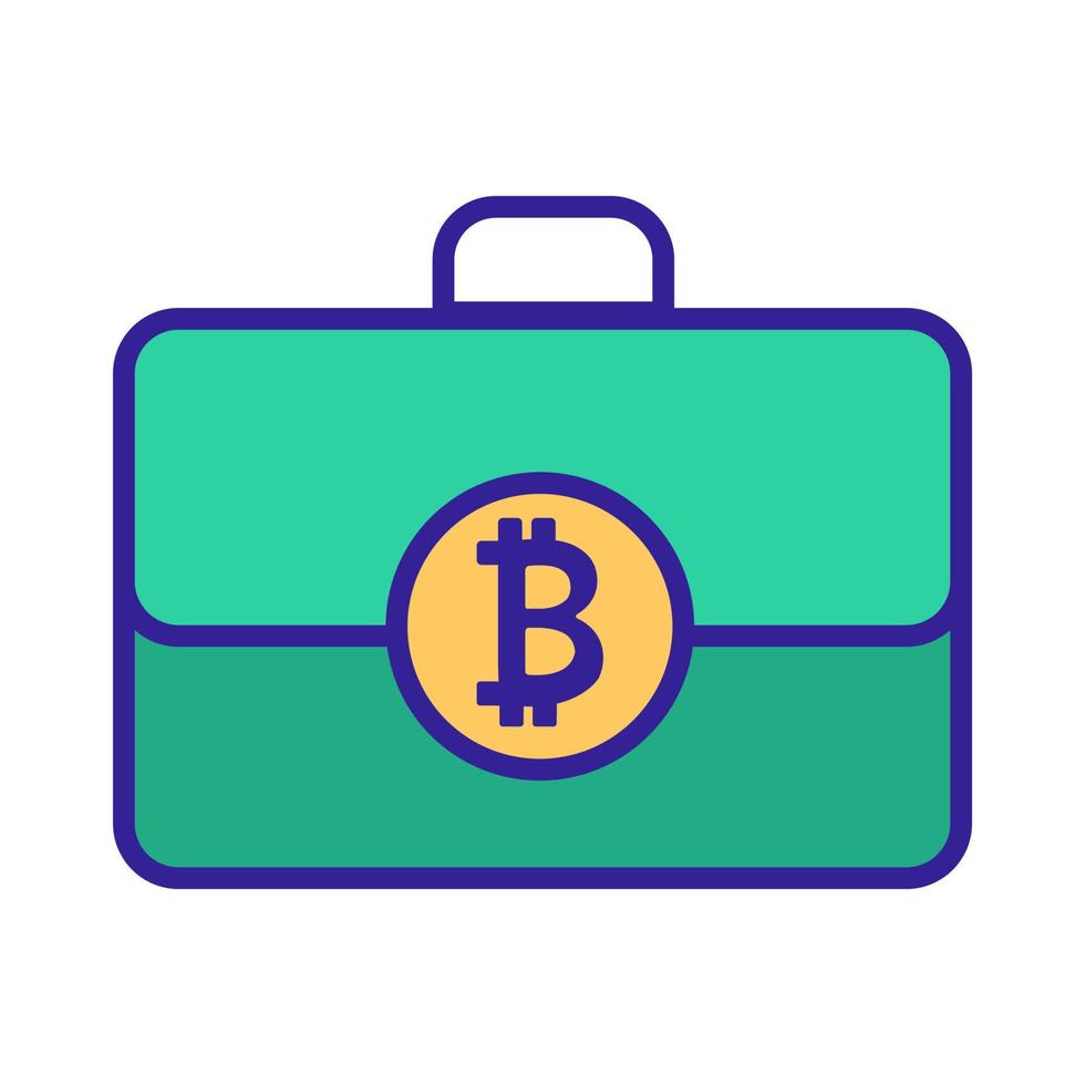 Bitcoin portfolio is an icon vector. Isolated contour symbol illustration vector