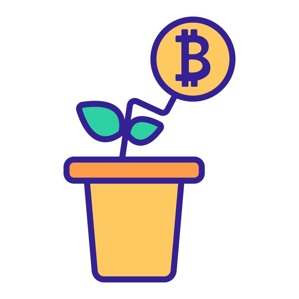 The rise of bitcoin icon vector. Isolated contour symbol illustration vector