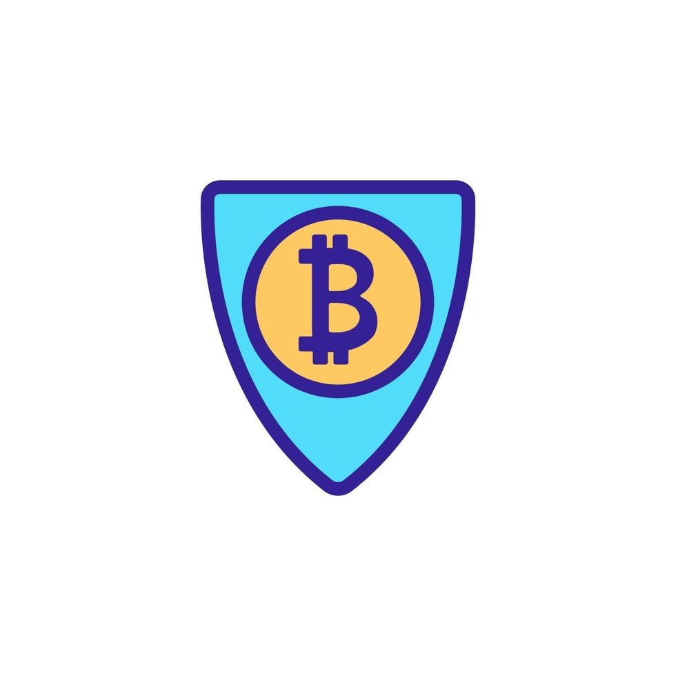 Protection of bitcoin icon vector. Isolated contour symbol illustration vector