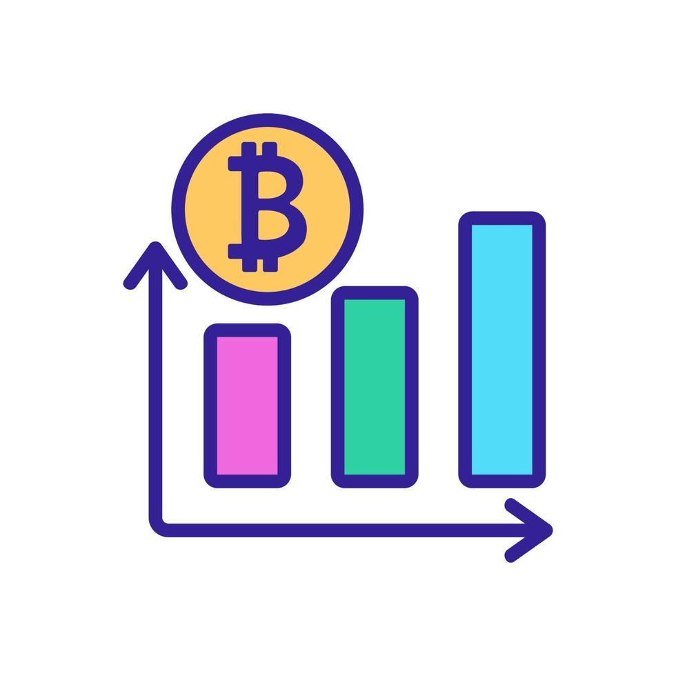 The rise of bitcoin icon vector. Isolated contour symbol illustration vector