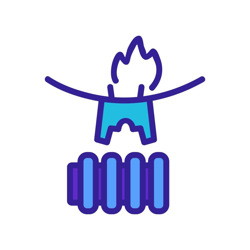 flammable things over battery icon vector outline illustration