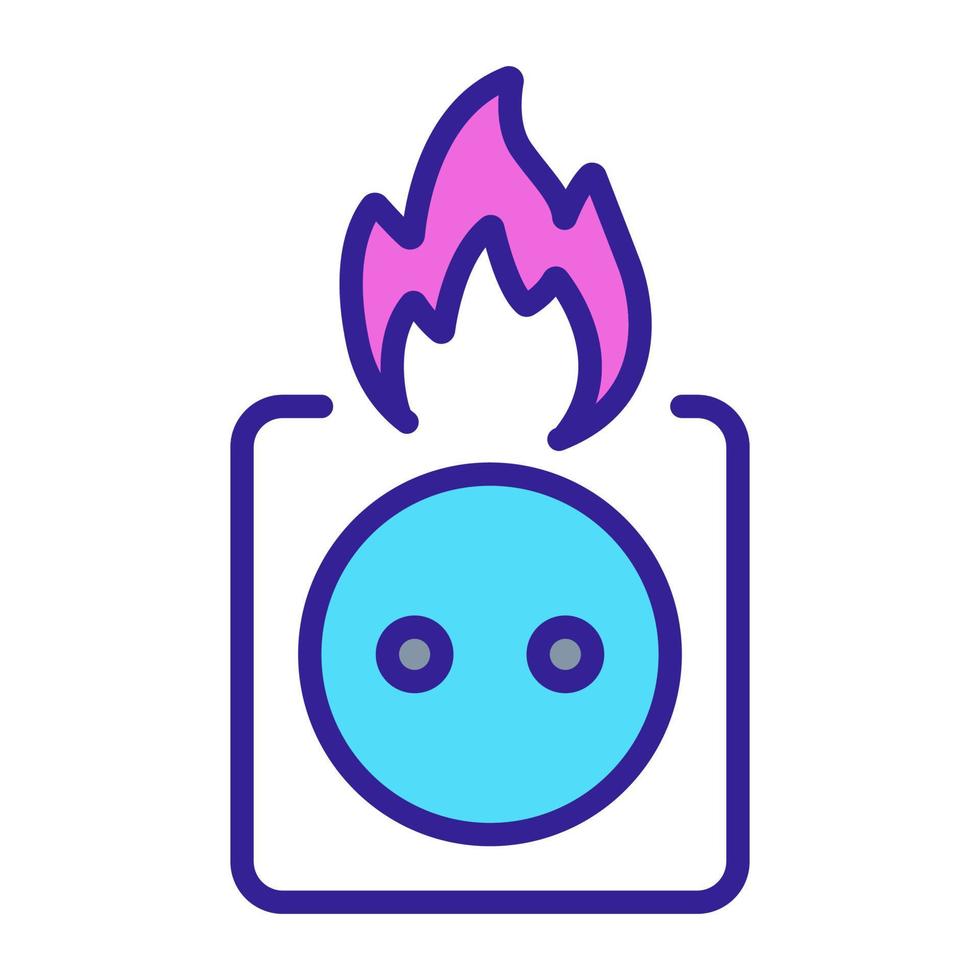 flame in outlet icon vector outline illustration