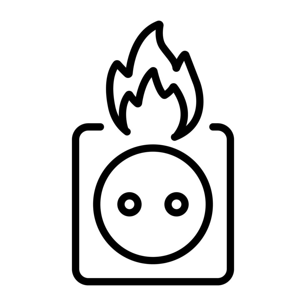 flame in outlet icon vector outline illustration