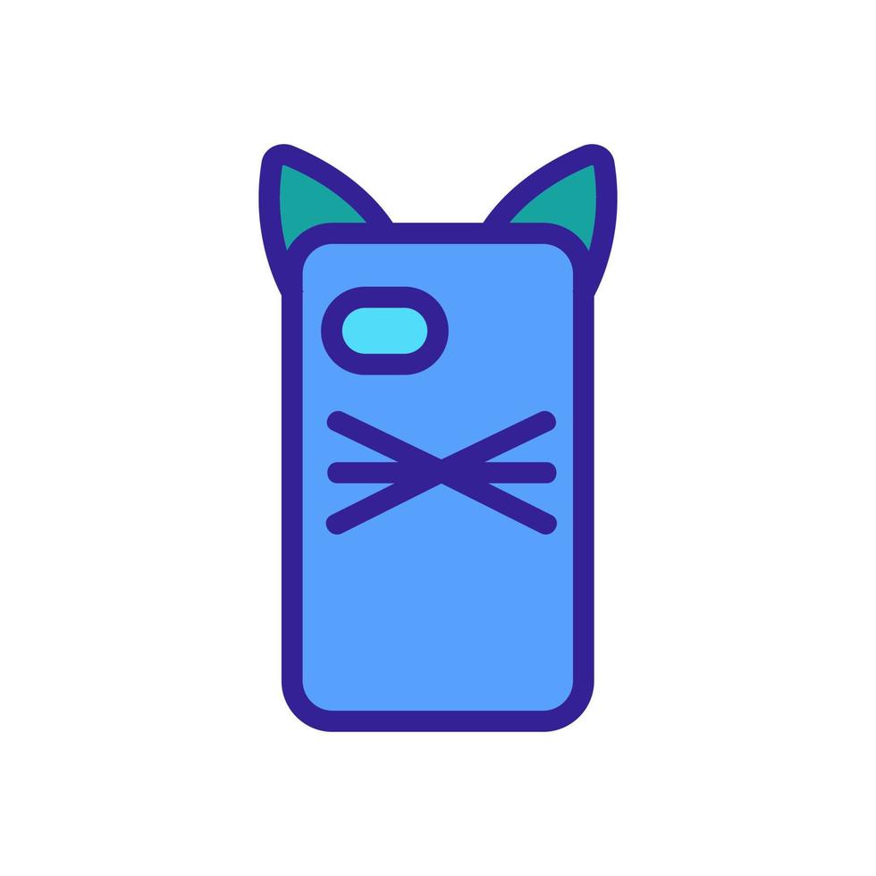 caja del teléfono en forma de gato icono vector ilustración de contorno