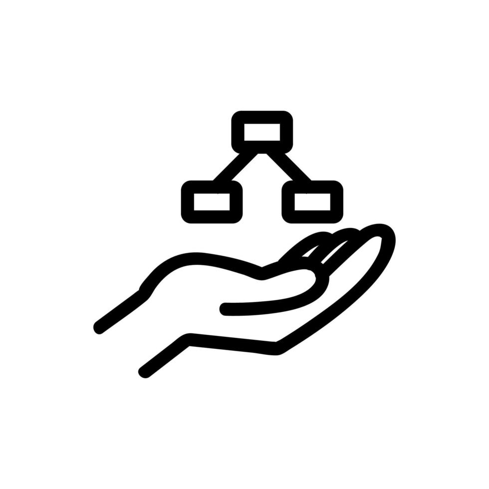 Hand hierarchy icon vector. Isolated contour symbol illustration vector