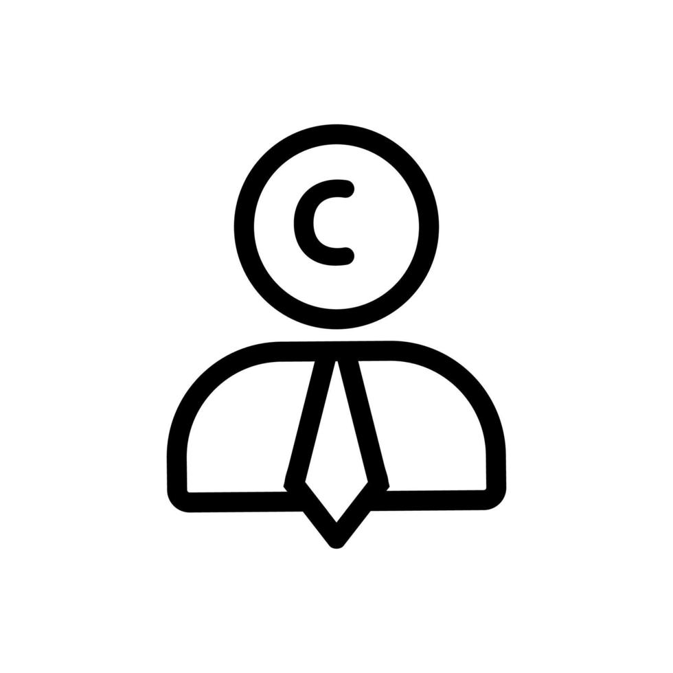 intellectual property icon vector. Isolated contour symbol illustration vector