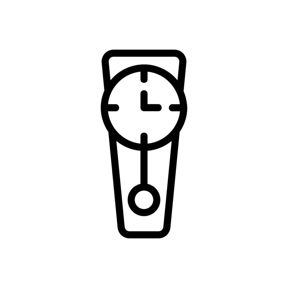 ilustración de contorno de vector de icono de reloj de péndulo montado