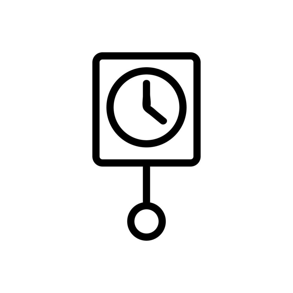 square shape pendulum clock device icon vector outline illustration