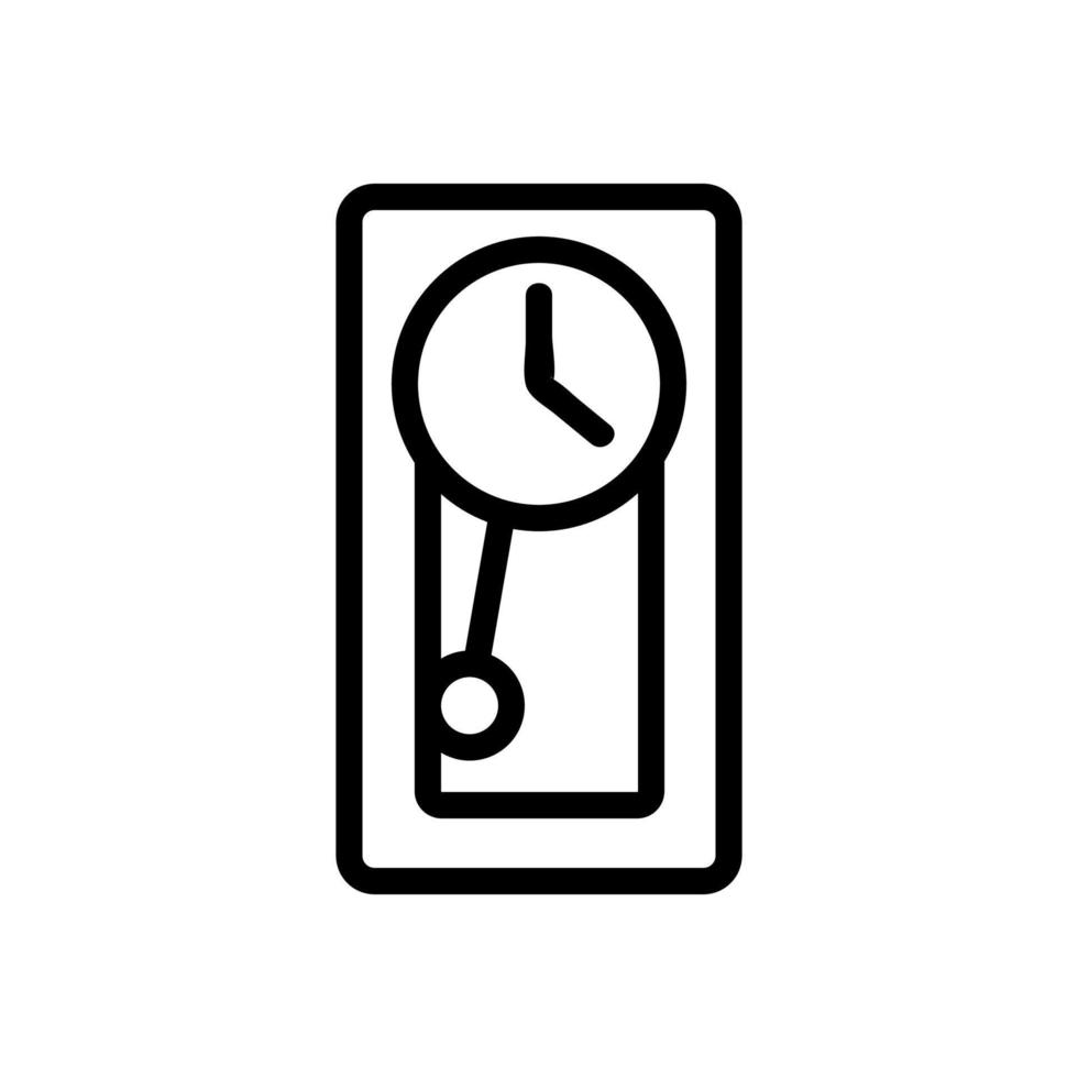 ilustración de contorno de vector de icono de dispositivo de reloj de péndulo rectangular