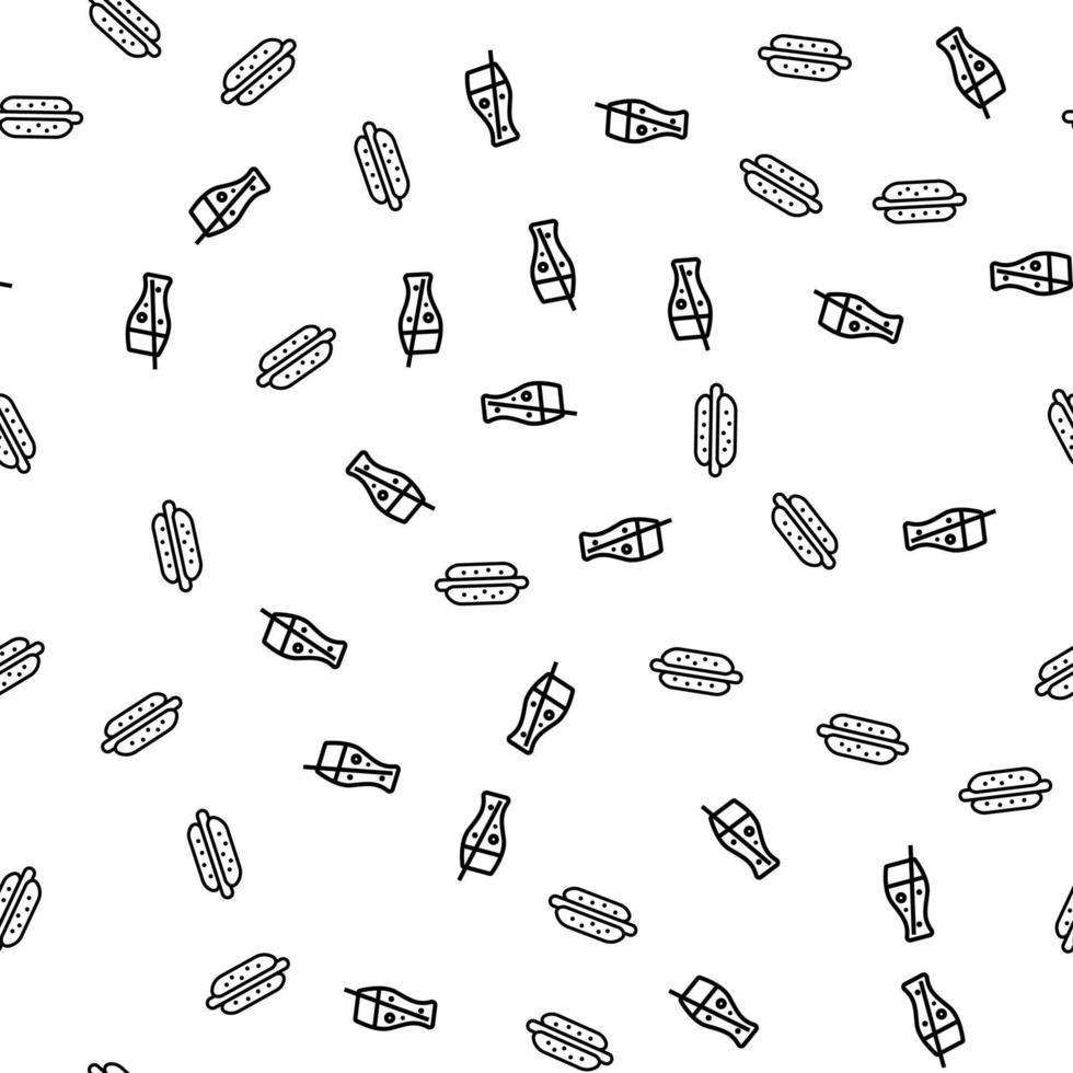 Fast Food And Cola Drink Theme Seamless Pattern vector