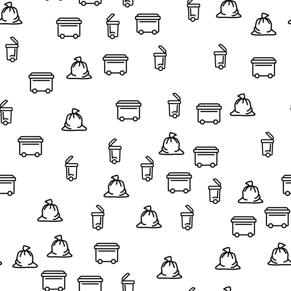 Waste Emission Collection Seamless Pattern Vector
