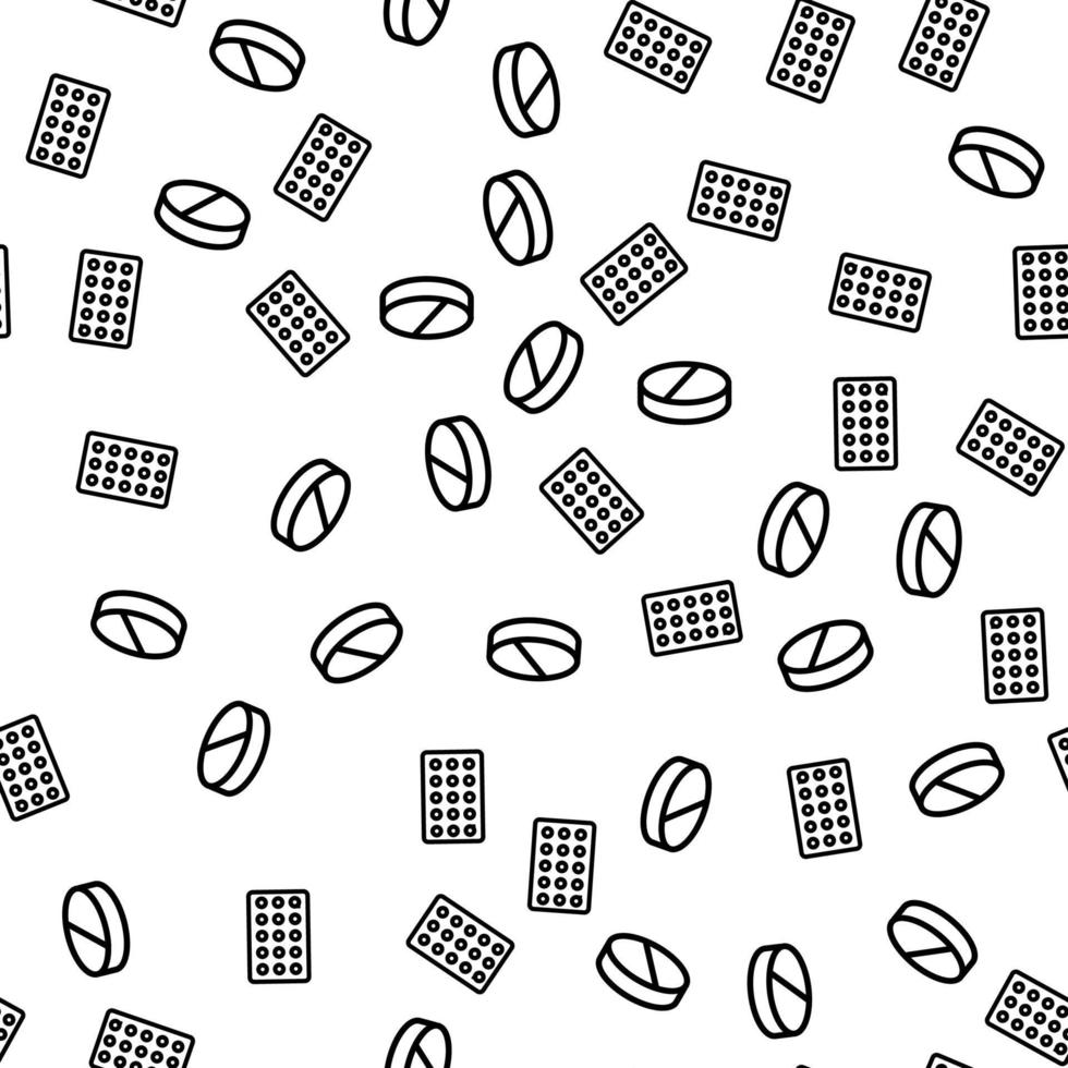 Medicines Pills And Drugs Seamless Pattern Vector