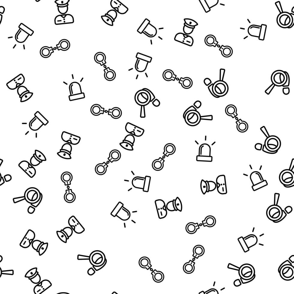Police Security Private Handcuffs Seamless Pattern vector