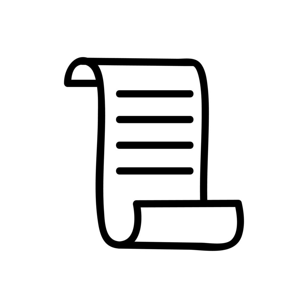 parchment paper scroll icon vector. Isolated contour symbol illustration vector