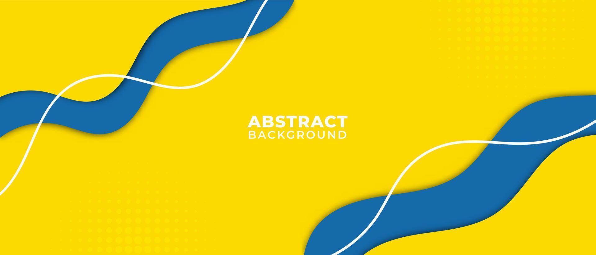ilustración de diseño de fondo amarillo y azul geométrico ondulado abstracto futuro minimalista y moderno vector