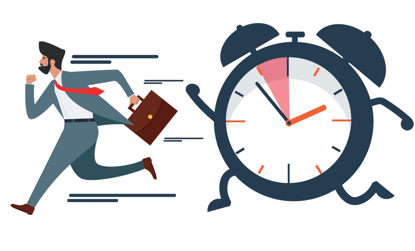 businessman Running Run Deadline Alarm vector