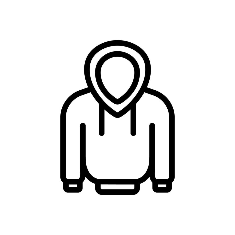 vector de icono de sudadera con capucha. ilustración de símbolo de contorno aislado