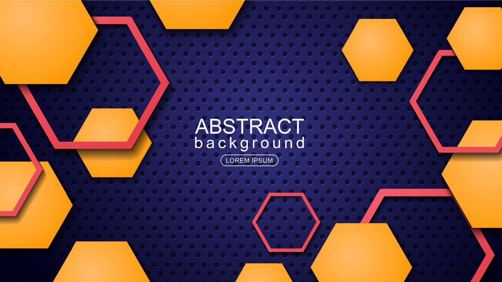 Modern hexagon background with blue gradient background vector