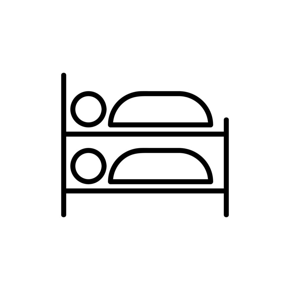 a bunk bed icon vector. Isolated contour symbol illustration vector