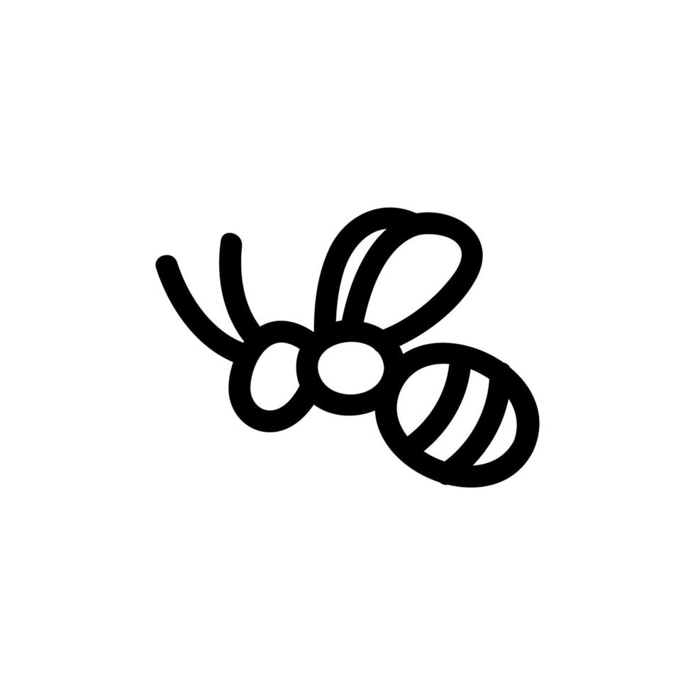 Honey bee icon vector. Isolated contour symbol illustration vector