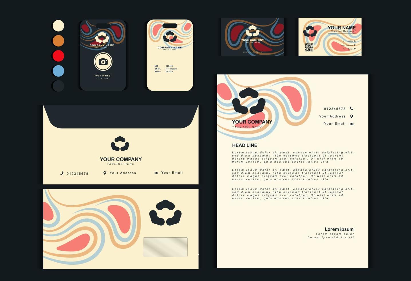 corporate stationary design, business stationary set vector