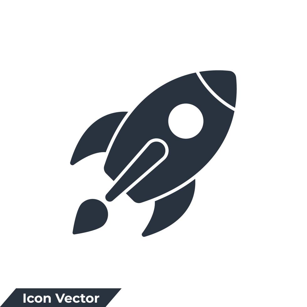 Ilustración de vector de logotipo de icono de astronáutica. plantilla de símbolo de cohete para la colección de diseño gráfico y web