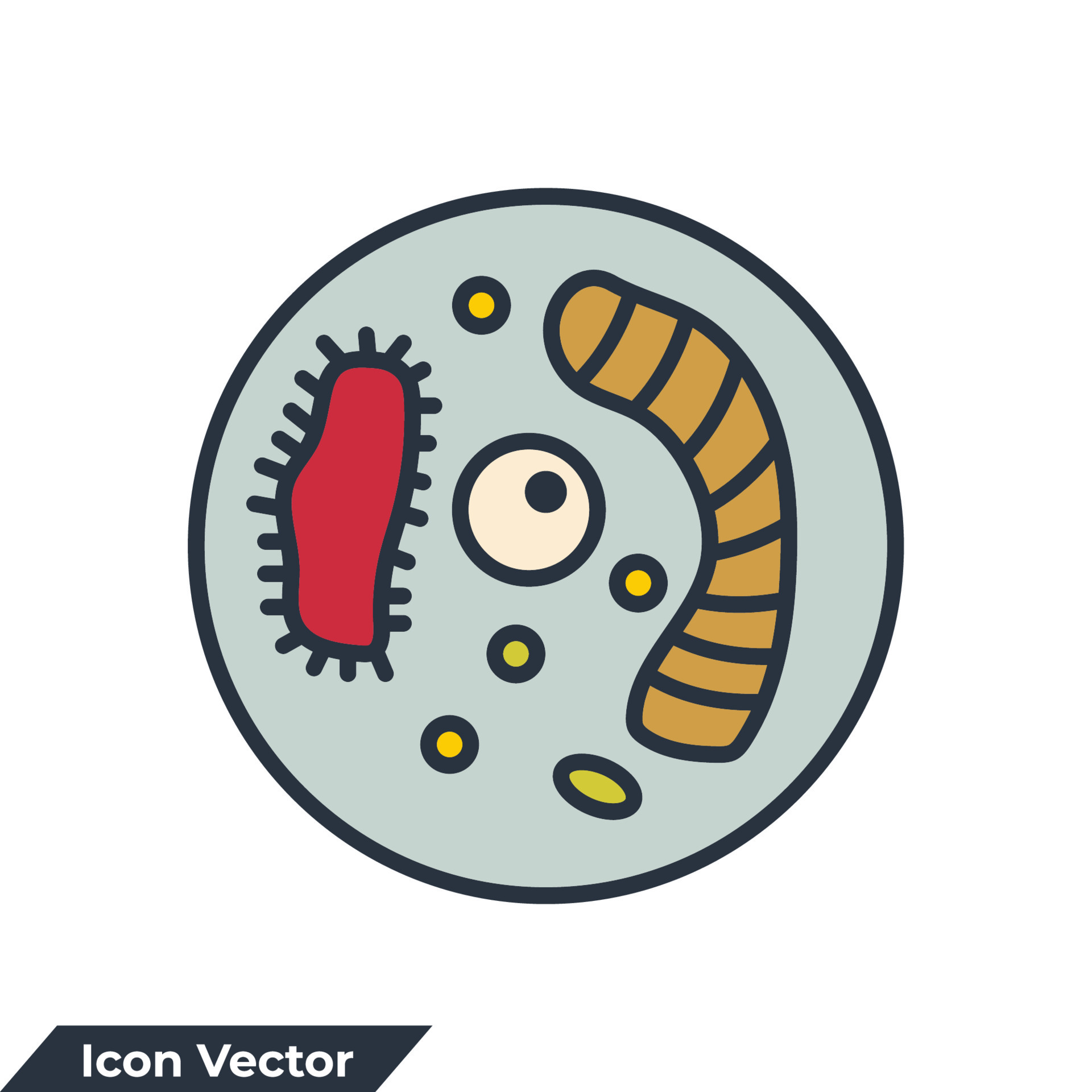 biology icon logo vector illustration. Bacteria symbol template for