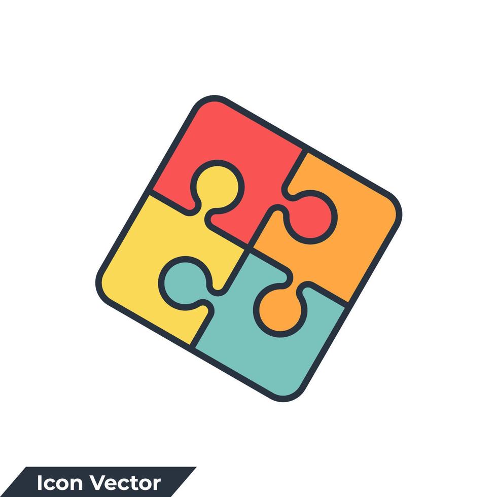 Ilustración de vector de logotipo de icono de lógica. plantilla de símbolo de rompecabezas para la colección de diseño gráfico y web