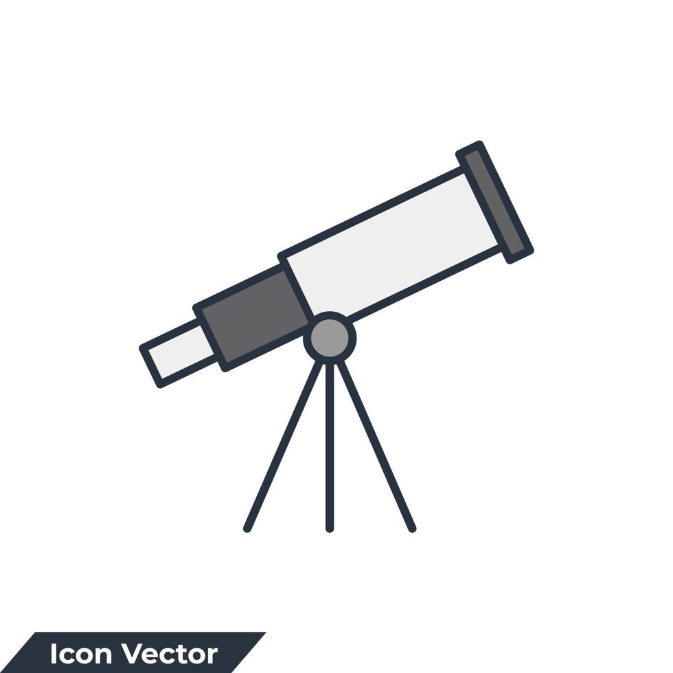 ilustración de vector de logotipo de icono de astronomía. plantilla de símbolo de telescopio para la colección de diseño gráfico y web